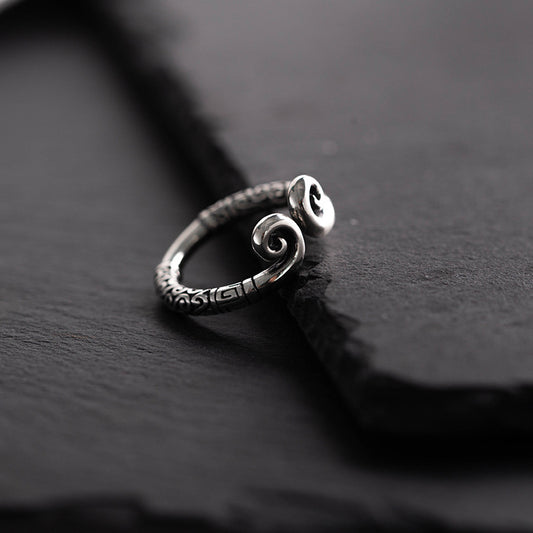 S925 Thai silver ring Sun Wukong tight hoop curse, golden hoop ring
