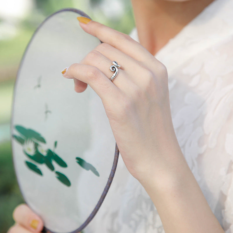 S925 Thai silver ring Sun Wukong tight hoop curse, golden hoop ring