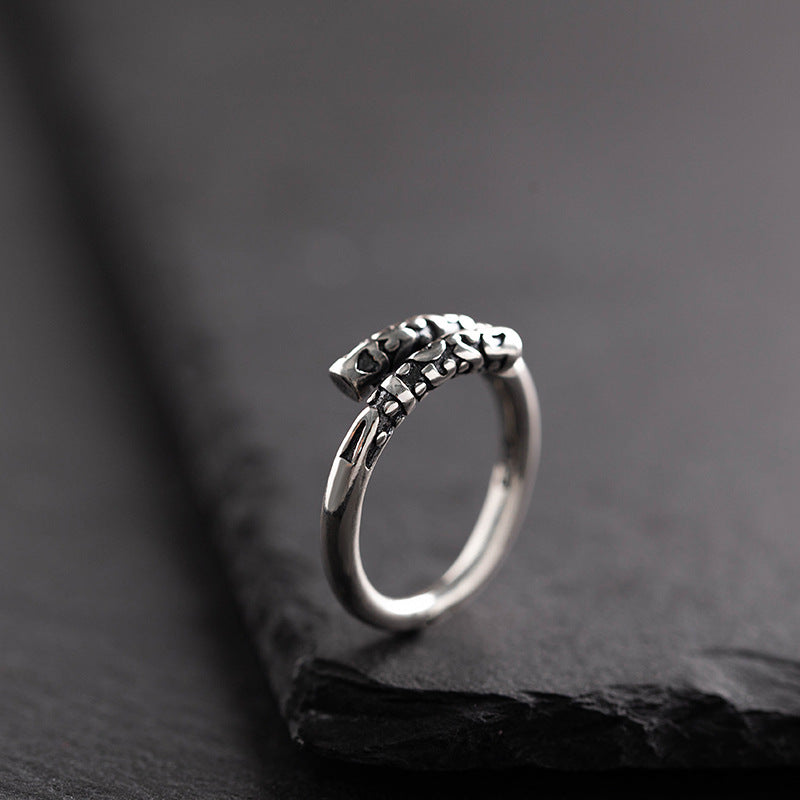 S925 Thai silver ring Sun Wukong tight hoop curse, golden hoop ring