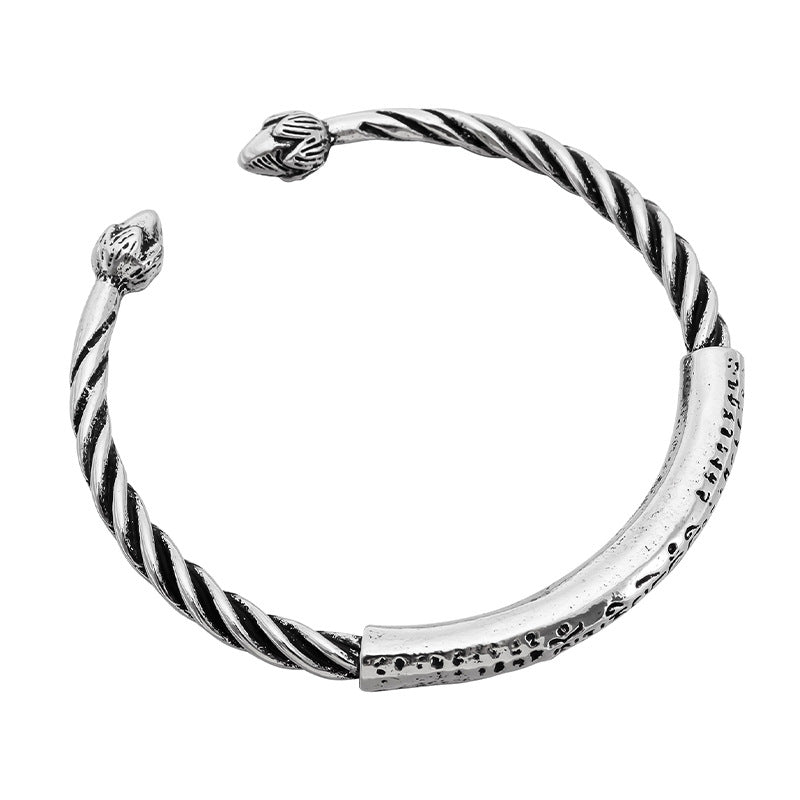 Tibetan style sterling silver heart sutra bracelet
