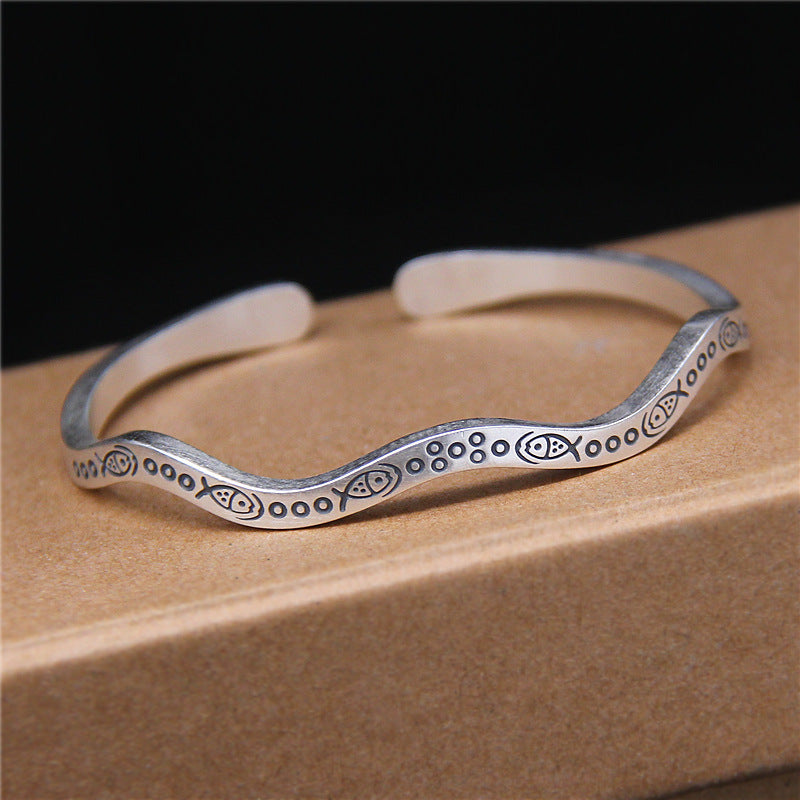 Cute swimming bubble fish bracelet S990 pure silver bracelet