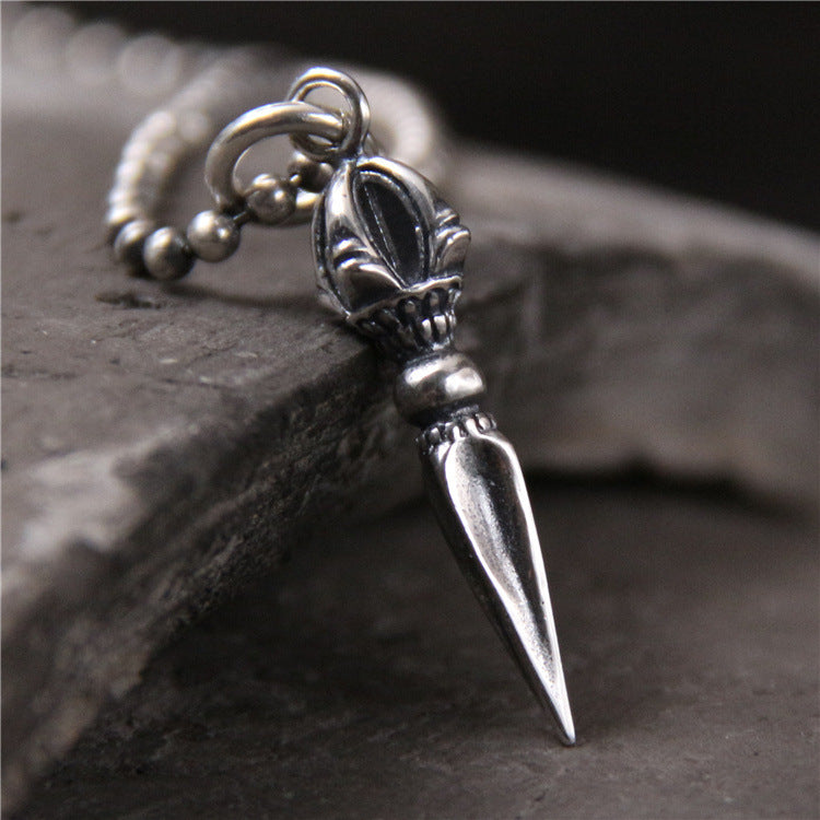 S925 sterling silver vintage vajra necklace pendant