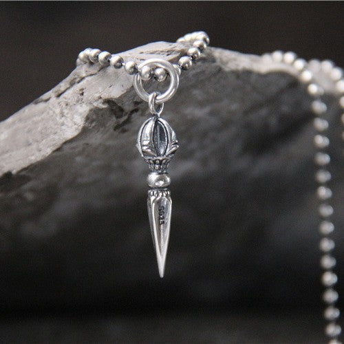 S925 sterling silver vintage vajra necklace pendant