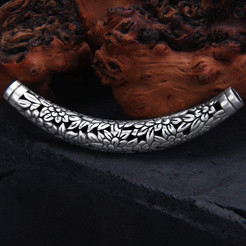 S999 pure silver hollow flower pendant
