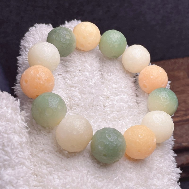 Large candy-colored bodhi beads bracelet meditation rosary to help inner peace-17mm