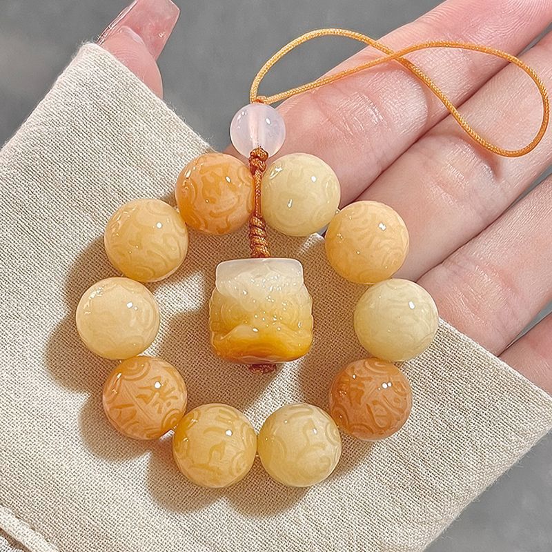 Carved Six-Syllable Mantra Bodhi bracelet cute bag pendant car keychain mobile phone chain (cat claw, lion head )style