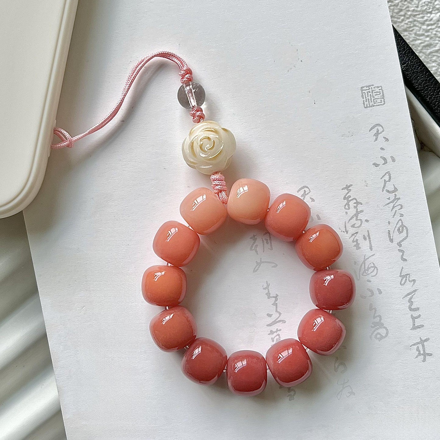 Carved Six-Syllable Mantra Bodhi bracelet cute bag pendant car keychain mobile phone chain (cat claw, lion head )style