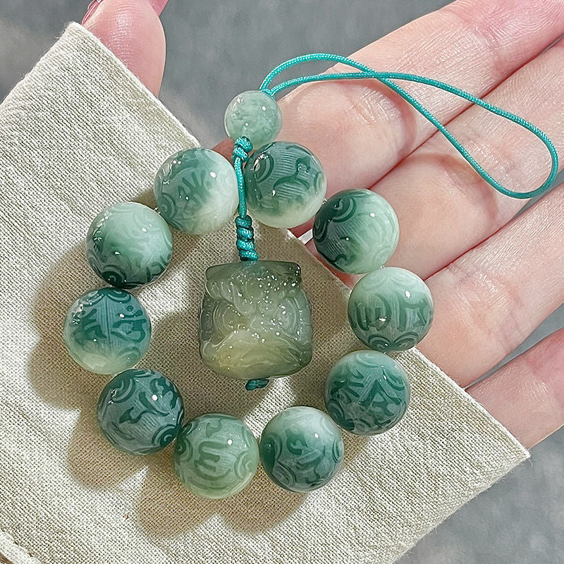Carved Six-Syllable Mantra Bodhi bracelet cute bag pendant car keychain mobile phone chain (cat claw, lion head )style
