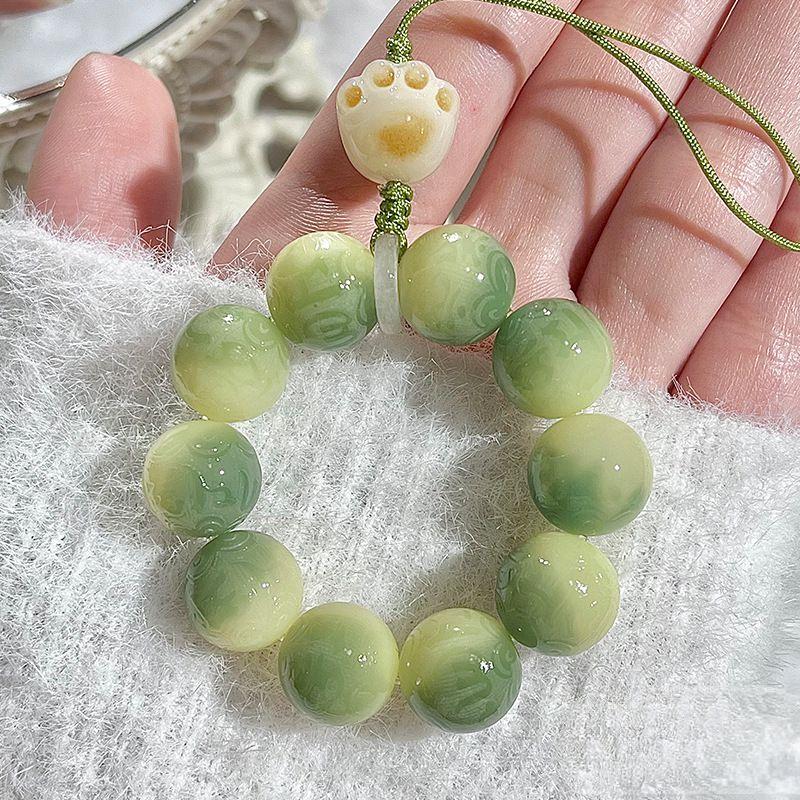 Carved Six-Syllable Mantra Bodhi bracelet cute bag pendant car keychain mobile phone chain (cat claw, lion head )style