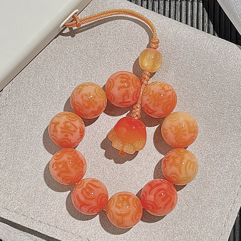 Carved Six-Syllable Mantra Bodhi bracelet cute bag pendant car keychain mobile phone chain (cat claw, lion head )style