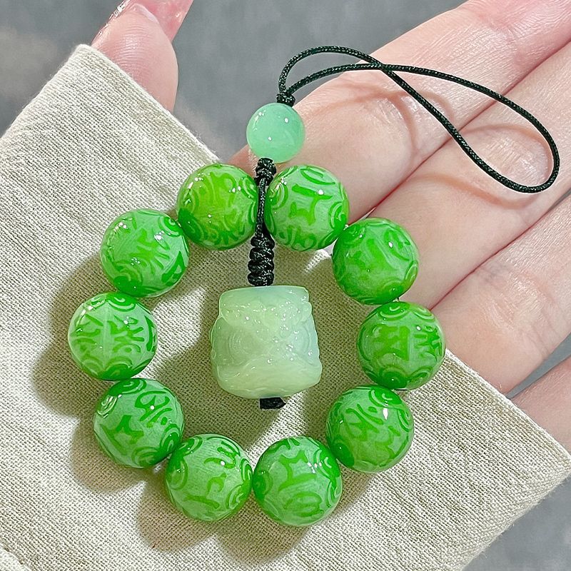 Carved Six-Syllable Mantra Bodhi bracelet cute bag pendant car keychain mobile phone chain (cat claw, lion head )style