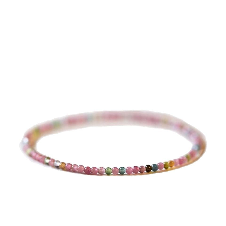 Rainbow Tourmaline Bracelet Beaded Gradient Bracelet