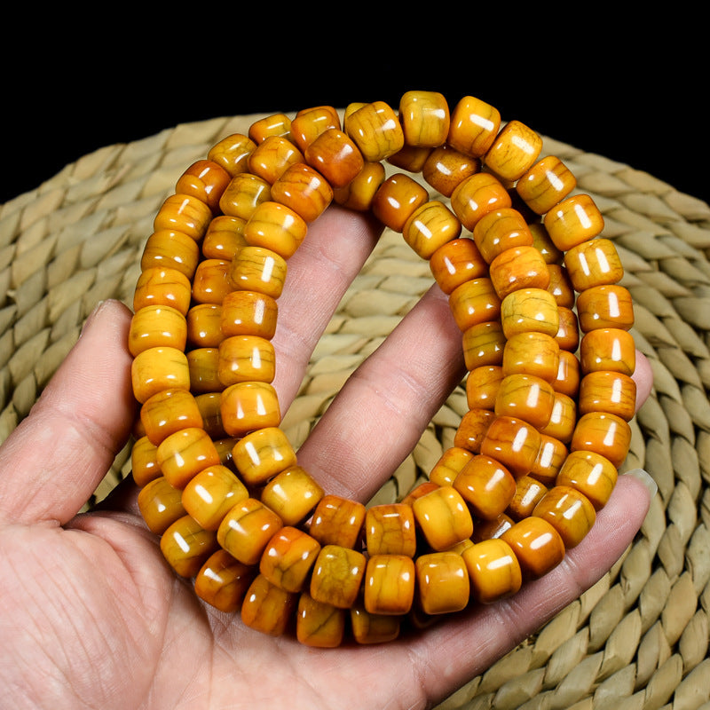 Yak bone bracelet 108 bones Tibetan prayer beads ox bone play barrel beads bracelet