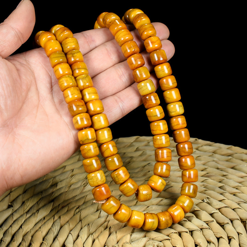 Yak bone bracelet 108 bones Tibetan prayer beads ox bone play barrel beads bracelet