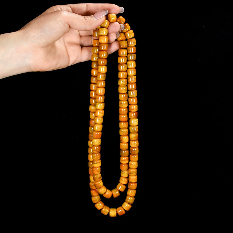Yak bone bracelet 108 bones Tibetan prayer beads ox bone play barrel beads bracelet