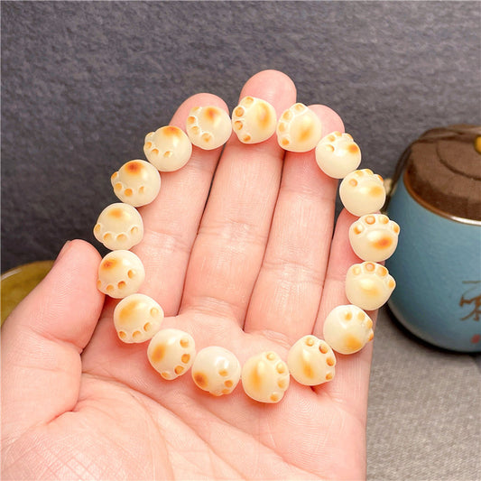 Cute Colorful Series Cat's Paw Bodhi Bracelet, Two Colors Available, 12mm