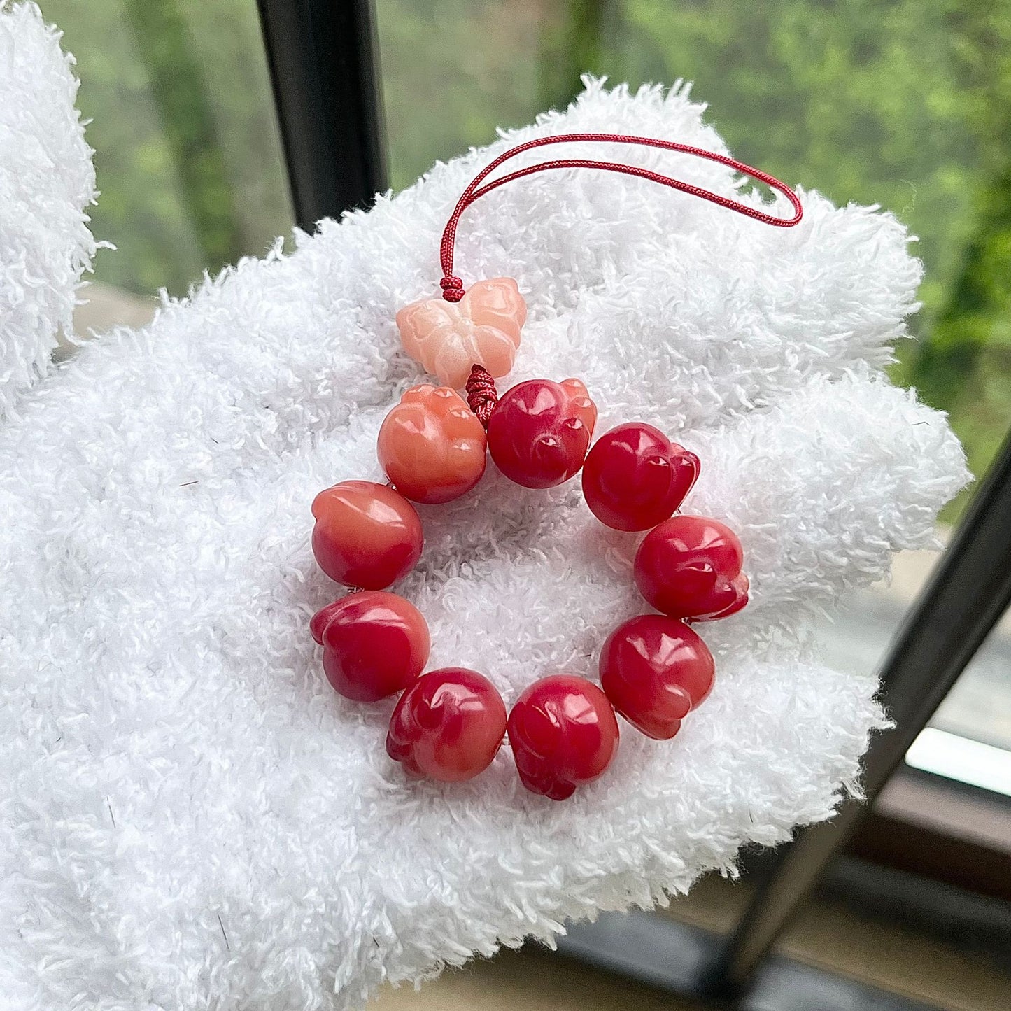 Carved Cat Paw Bodhi Bracelet Cute Bag Pendant Car Keychain Mobile Phone Chain