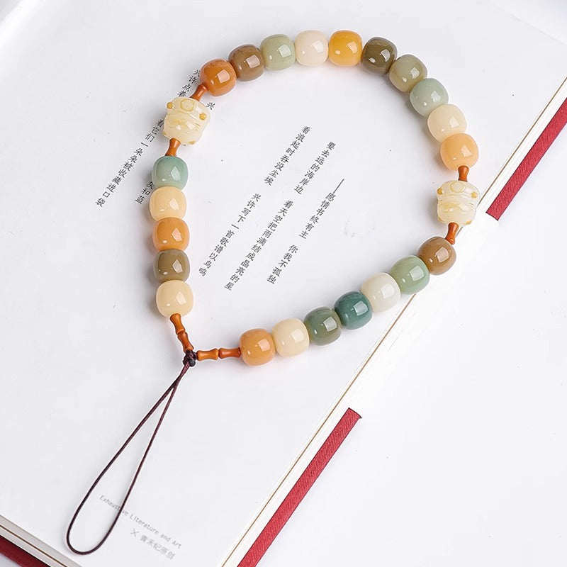 Carved Cat Paw Bodhi Bracelet Cute Bag Pendant Car Keychain Mobile Phone Chain