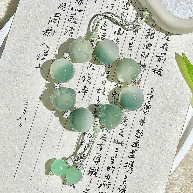 Carved Cat Paw Bodhi Bracelet Cute Bag Pendant Car Keychain Mobile Phone Chain
