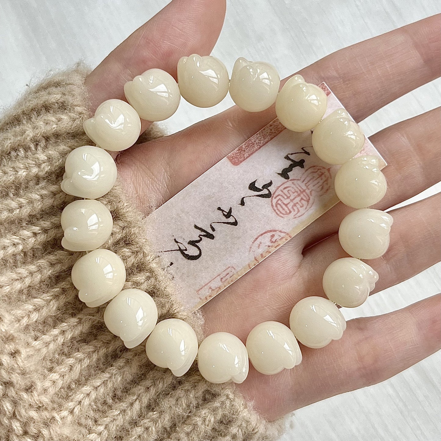 New Cute Color Series Cat Paw Bodhi Bracelet, Multiple Colors Available, 12-13mm