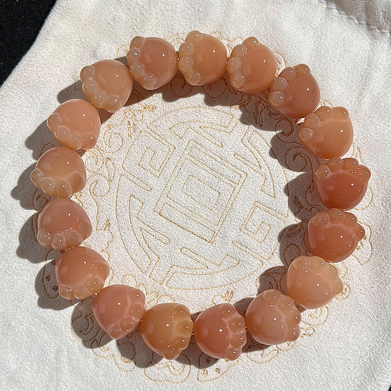 New Cute Color Series Cat Paw Bodhi Bracelet, Multiple Colors Available, 12-13mm