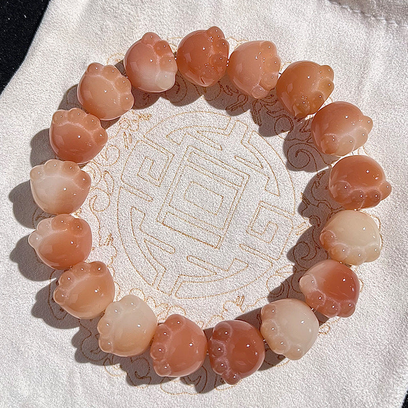 New Cute Color Series Cat Paw Bodhi Bracelet, Multiple Colors Available, 12-13mm