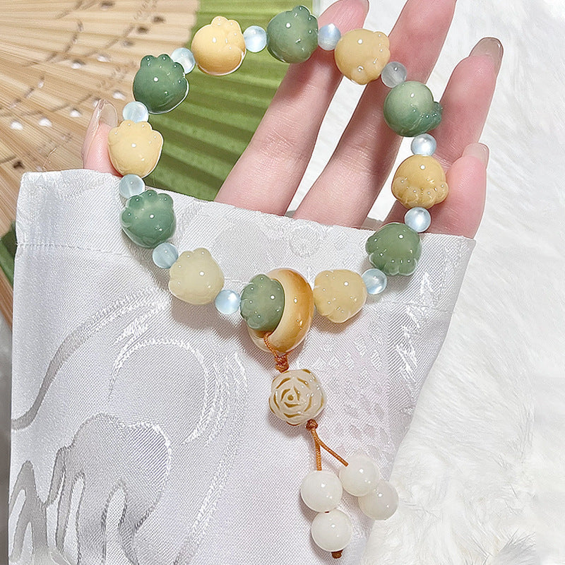 New cute colorful cat claw bodhi bracelet (with cat accessories), multiple colors available, 12-13mm