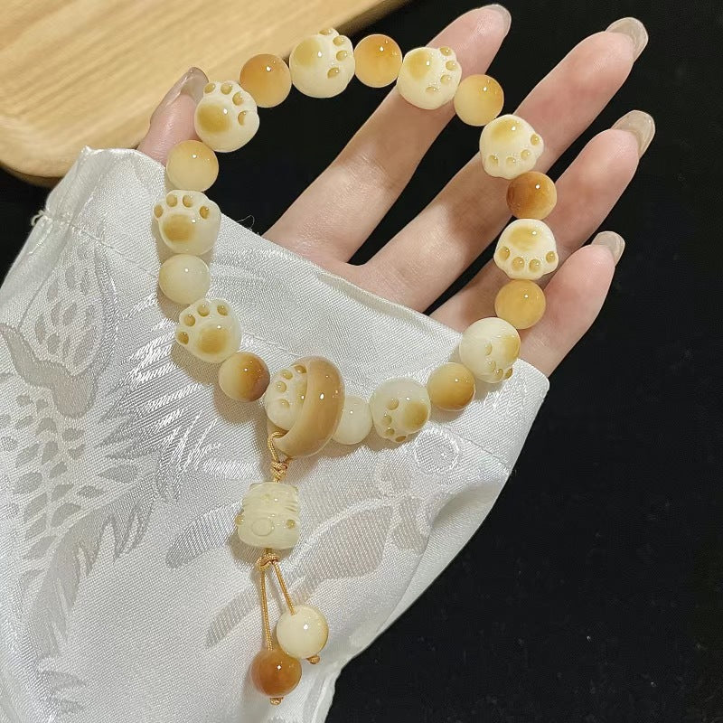 New cute colorful cat claw bodhi bracelet (with cat accessories), multiple colors available, 12-13mm