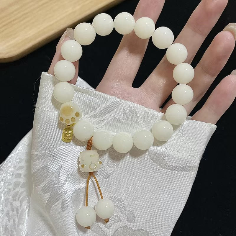 New cute colorful cat claw bodhi bracelet (with cat accessories), multiple colors available, 12-13mm