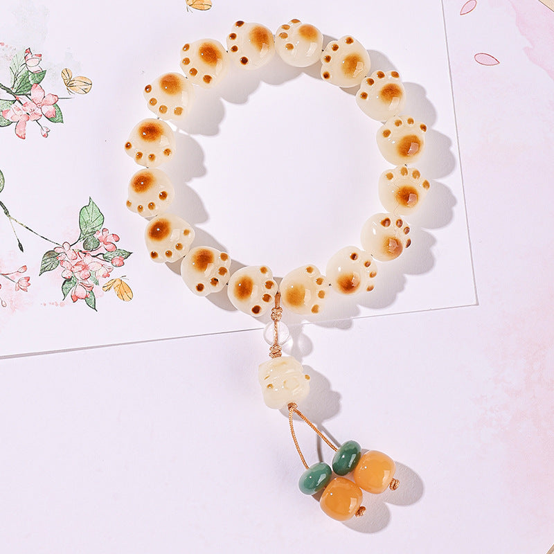 New cute colorful cat claw bodhi bracelet (with cat accessories), multiple colors available, 12-13mm