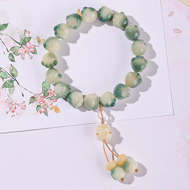 New cute colorful cat claw bodhi bracelet (with cat accessories), multiple colors available, 12-13mm