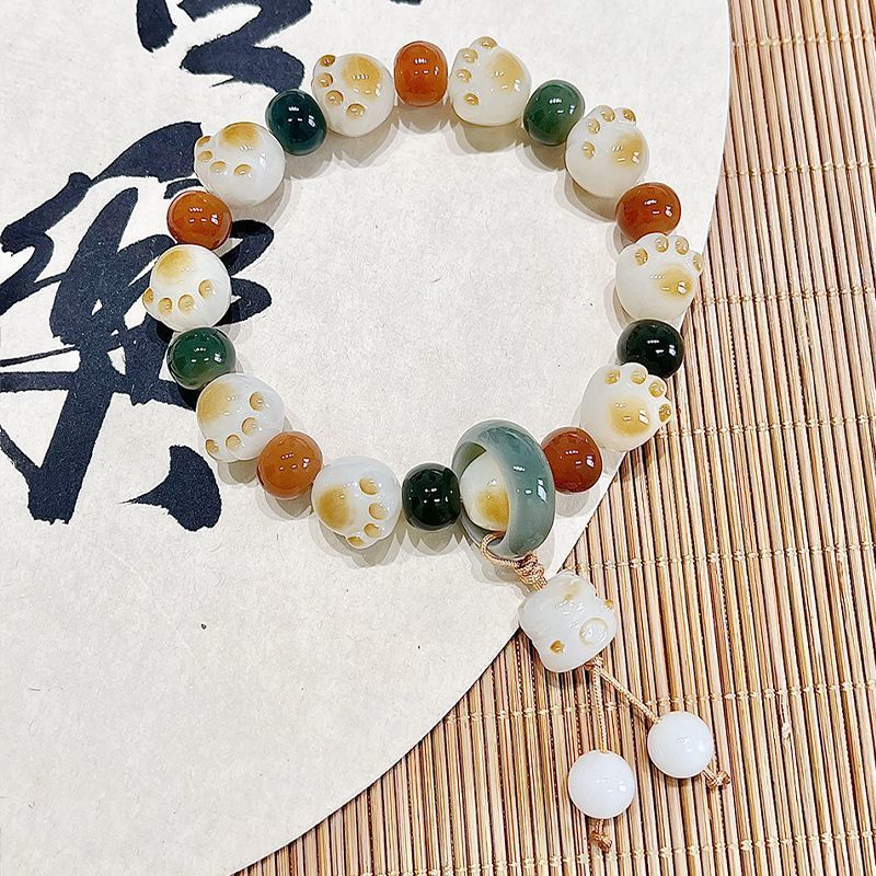 New cute colorful cat claw bodhi bracelet (with cat accessories), multiple colors available, 12-13mm