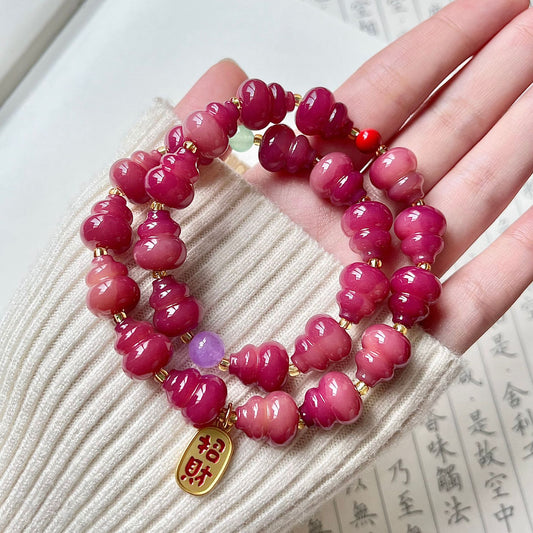Wholesale gourd-shaped bodhi bracelets, various colors available, 12-14 mm