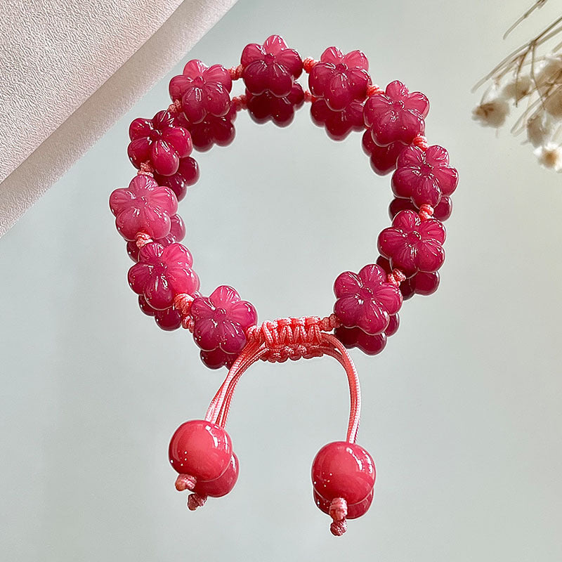 Flower and butterfly bodhi bracelet, unisex bodhi seed bracelet 12-13mm