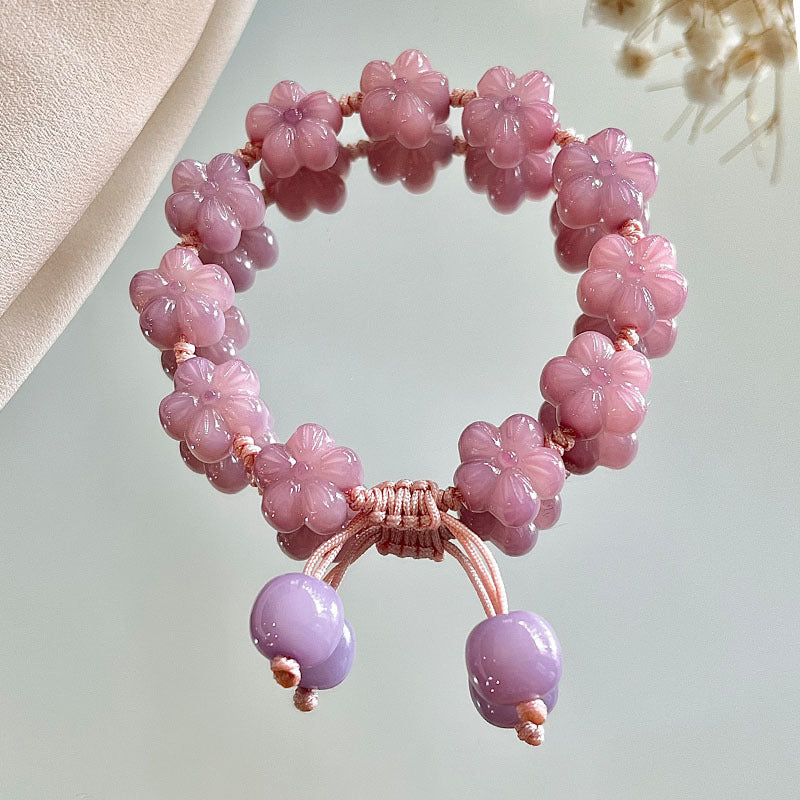 Flower and butterfly bodhi bracelet, unisex bodhi seed bracelet 12-13mm