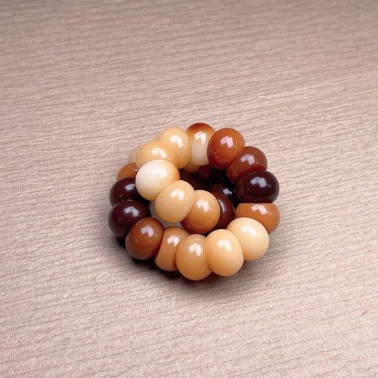 Garlic Clove Bodhi Multicolored Bead Bracelet 14mm for Stress Relief and Meditation
