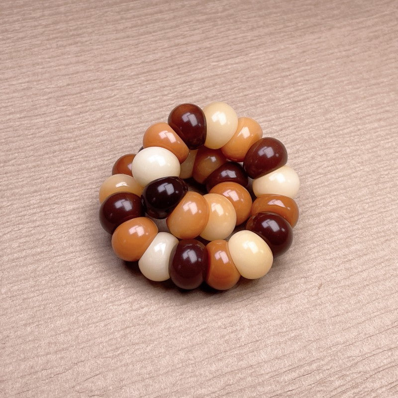 Garlic Clove Bodhi Multicolored Bead Bracelet 14mm for Stress Relief and Meditation