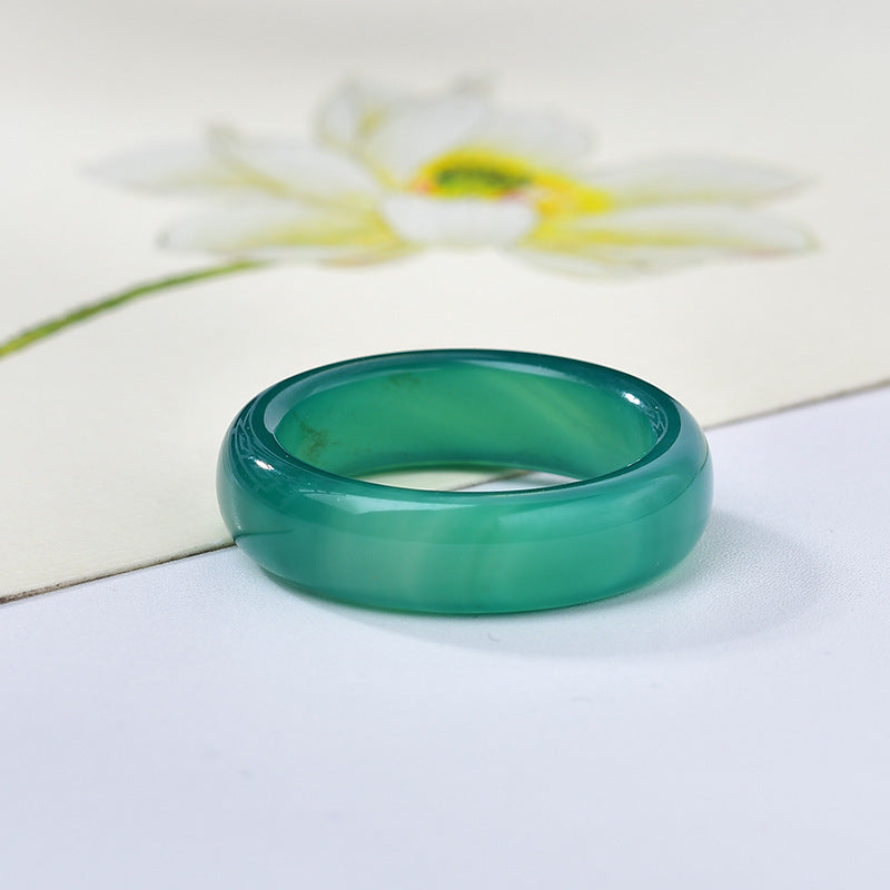 Icy white chalcedony natural Brazilian agate ring Multiple colors available
