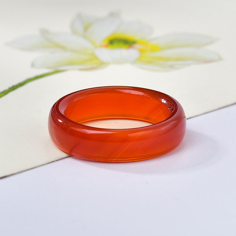 Icy white chalcedony natural Brazilian agate ring Multiple colors available