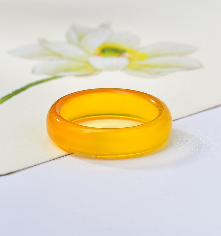 Icy white chalcedony natural Brazilian agate ring Multiple colors available