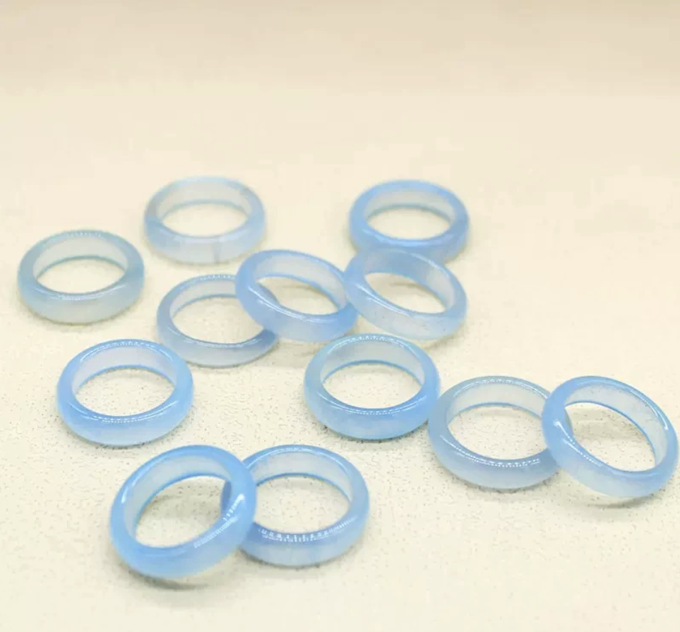 Icy white chalcedony natural Brazilian agate ring Multiple colors available