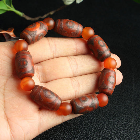 Dzi bracelets, Tibetan agate three-eyed Dzi bracelets, Tibetan nine-eyed Dzi, agate Dzi