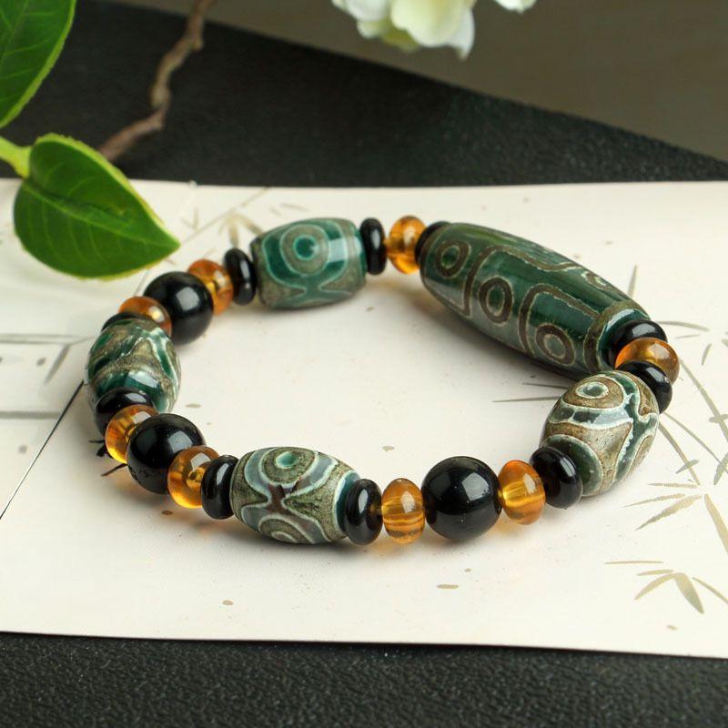 Dzi bracelets, Tibetan agate three-eyed Dzi bracelets, Tibetan nine-eyed Dzi, agate Dzi