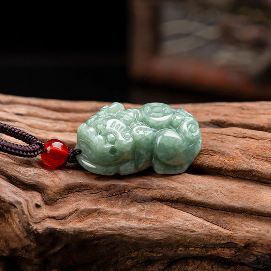 Natural Jade Pixiu Pendant – Brings Wealth and Good Luck