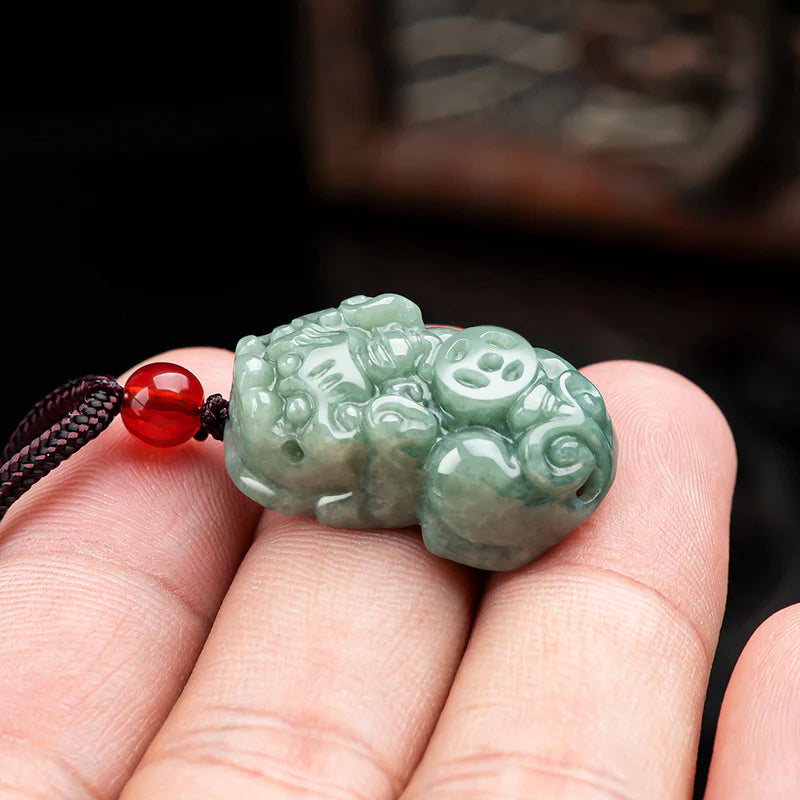 Natural Jade Pixiu Pendant – Brings Wealth and Good Luck