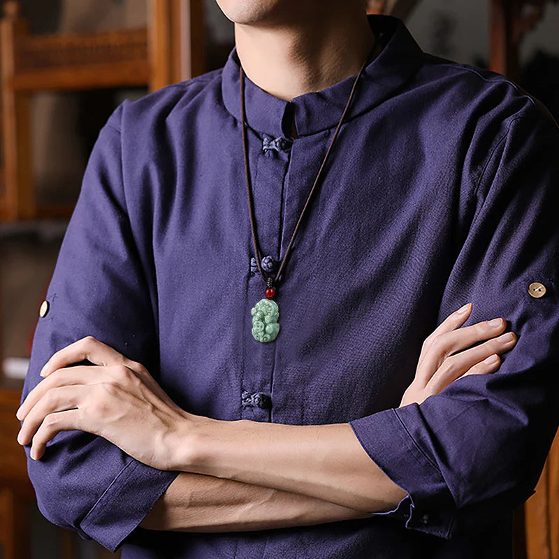 Natural Jade Pixiu Pendant – Brings Wealth and Good Luck