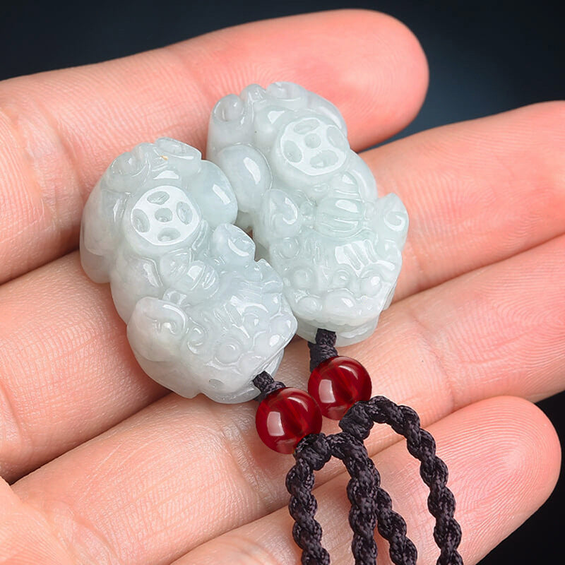 Natural Grade A Jade Money Pixiu Jade Pendant - Protects Wealth and Brings Luck