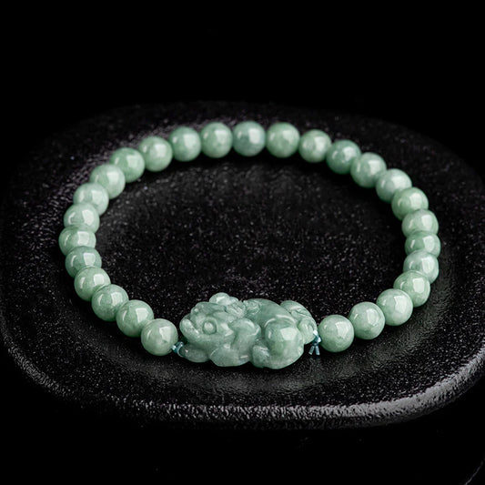 Grade A Jade Pixiu Feng Shui Bracelet – Attracts Wealth and Protects Financial Luck