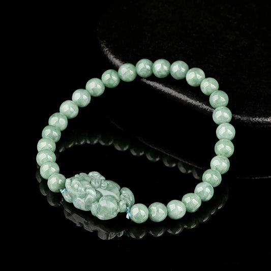 Grade A Jade Pixiu Feng Shui Bracelet – Attracts Wealth and Protects Financial Luck