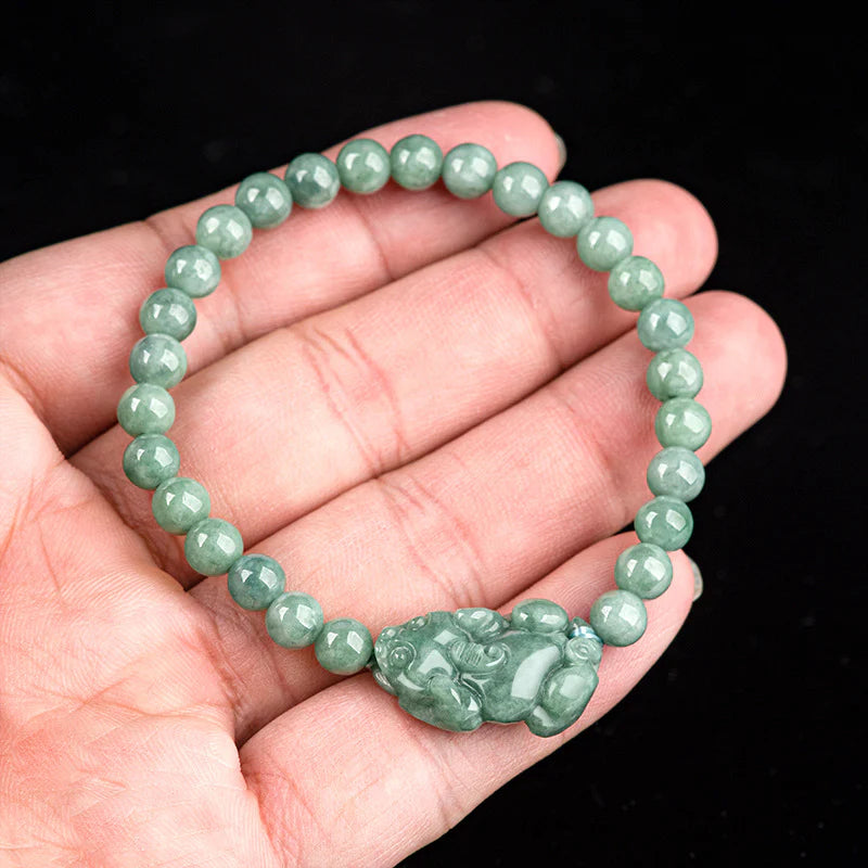 Grade A Jade Pixiu Feng Shui Bracelet – Attracts Wealth and Protects Financial Luck
